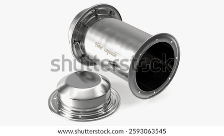 Durable and sleek metal capsule with secure lid, ideal for preserving items and memories for future discovery.
