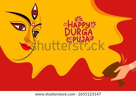 Durga Puja design, vector illustration of Happy Durga Puja festival, God Durga