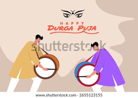 Durga Puja design, vector illustration of Happy Durga Puja festival, God Durga