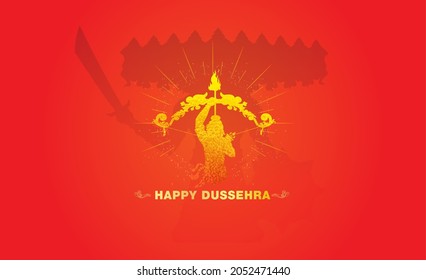 Dussehra Vijayadashami Festival Celebration Concept With Ram And Ravan Fight