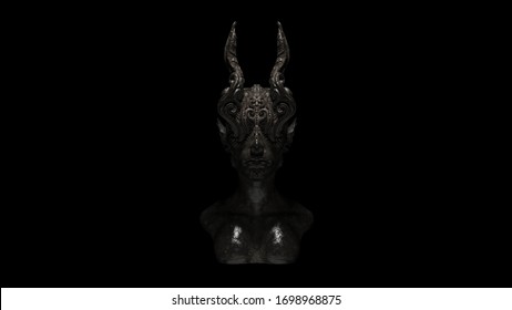 Dusty Old Iron Horned Demon Queen Stock Illustration 1698968875 ...