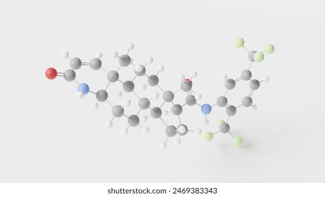 dutasteride molecule 3d, molecular structure, ball and stick model, structural chemical formula avodart