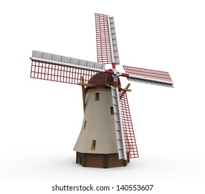 Dutch Windmill Isolated