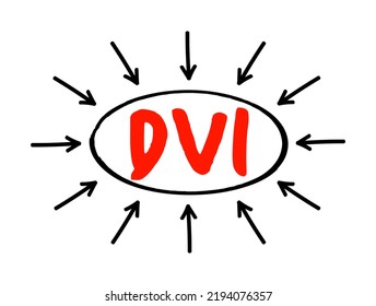 DVI - Digital Visual Interface Acronym With Arrows, Technology Concept Background