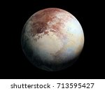 dwarf planet Pluto isolated on black background, elements of this image are furnished by NASA (3d render) 