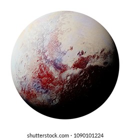 dwarf planet Pluto isolated on white background, part of the solar system (3d space illustration, elements of this image are furnished by NASA)