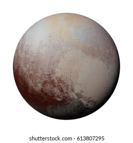 dwarf planet Pluto isolated on white background (3d illustration, elements of this image are furnished by NASA) 