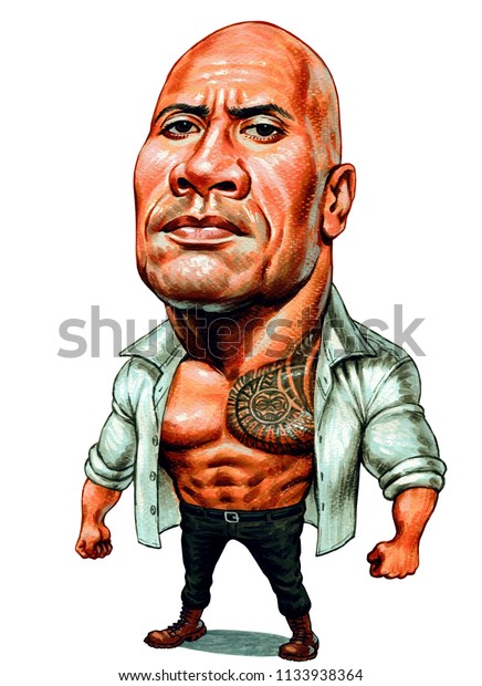 Dwayne\
Douglas Johnson, also known by his ring name The Rock, is an\
American actor, producer, and semi-retired professional wrestler.\
Illustration,Caricature,Design,July,14,2018
