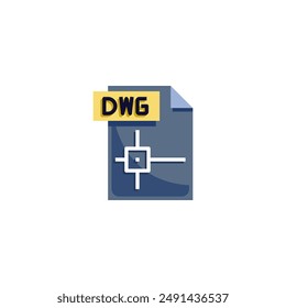 A DWG file icon represents a design file used by AutoCAD, a software for computer-aided design (CAD).
