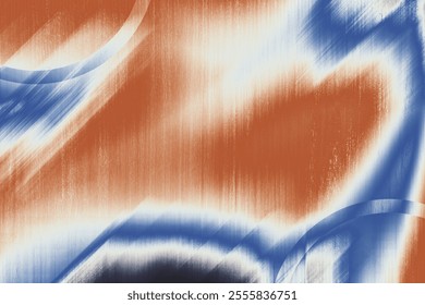 A dynamic abstract art piece featuring sweeping orange and blue brushstrokes, creating a sense of movement and energy. Perfect for modern interior designs or creative projects.