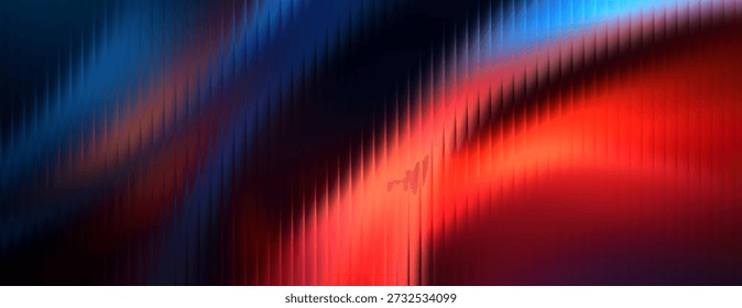 Dynamic abstract background with bold red and blue lighting, and a vertical striped texture.
