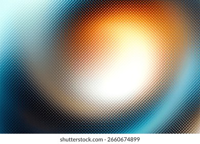 A dynamic abstract background featuring a luminous central light source surrounded by swirling patterns and a subtle hexagonal texture
