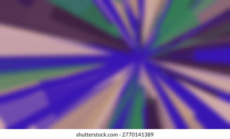A dynamic abstract background featuring a radial burst of color. Blurred stripes of vibrant blue, green, purple, and beige emanate from a central point, creating a sense of motion and.