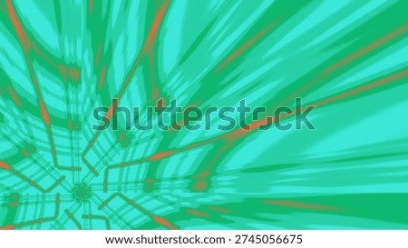 A dynamic abstract background featuring a radial burst of green and orange lines, creating a sense of energy and movement.
