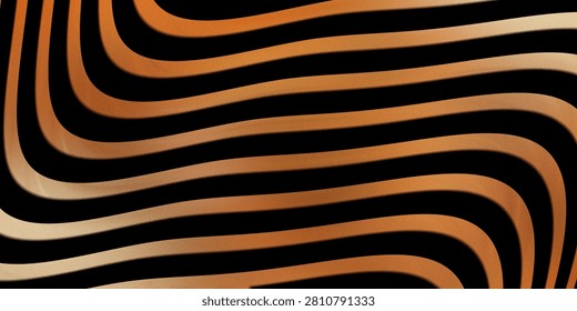 Dynamic abstract background featuring sinuous orange and black lines, creating a mesmerizing optical illusion and a sense of movement across the frame.