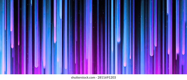 A dynamic abstract background featuring vertical streaks of vibrant neon blue and purple light, creating a sense of motion and energy.