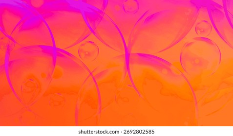 A dynamic abstract background with a striking gradient of pink and orange, highlighted by luminous circles and a gentle bokeh effect, evoking a sense of warmth and wonder.