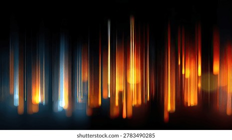 Dynamic abstract background with vertical streaks of light in warm orange and cool blue tones, creating a sense of energy and movement.