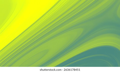 Dynamic and abstract design featuring flowing lines and a gradient of vibrant yellow and green hues, creating a visually interesting background suitable for graphic design or digital art.