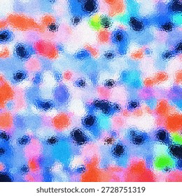 Dynamic abstract design featuring a mix of bright colors and fluid organic shapes.