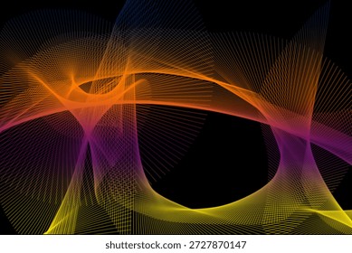 Dynamic abstract energy pattern with glowing colorful digital lines

