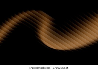 Dynamic abstract golden wave pattern with smooth flowing motion and warm highlights on a dark background, forming an energetic modern design perfect for digital art, luxury themes
