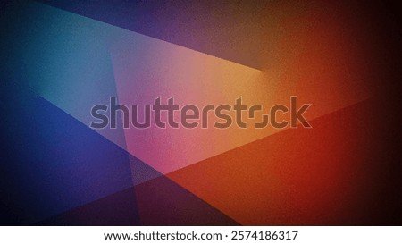 Dynamic abstract gradient background featuring a blend of deep blue, purple, red, and orange tones. The soft grainy texture and geometric shapes create a striking 4K wallpaper