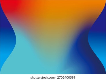 Dynamic abstract gradient background with hourglass shape, blending vibrant blue, orange, and red.