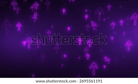 A dynamic array of neon arrows glowing in vibrant pink against a dark backdrop, creating a futuristic and energetic atmosphere, perfect for tech-themed designs.