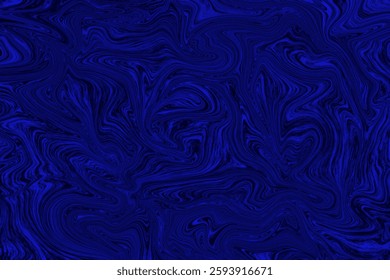 Dynamic blue abstract pattern featuring intricate swirls and bold vibrant hues