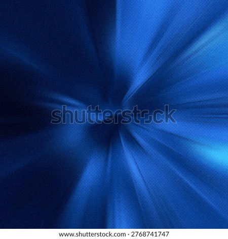 Dynamic blue light rays emanating from the center, creating a vibrant, energetic effect on a dark backdrop.