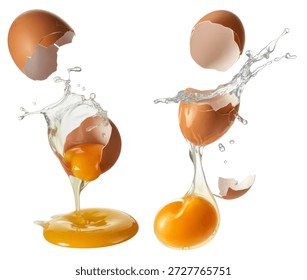 Dynamic Broken Eggs with Splashes