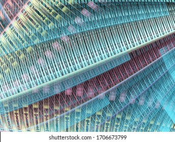 Dynamic curves ands blur pattern. Fractal graphics. Science and technology concept.
