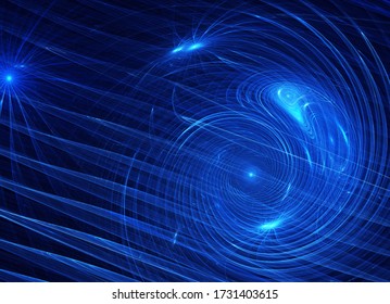Dynamic curves ands blur pattern. Fractal graphics. Science and technology concept.