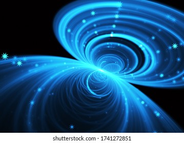 Dynamic curves ands blur pattern. Fractal graphics. Science and technology concept.