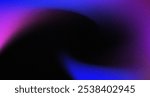 Dynamic dark blue  purple grainy abstract glowing color shape black backdrop noisy texture dark banner poster header design