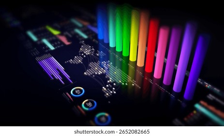 Dynamic data visuals for business info graphics, animated charts, and data-driven insights for a business meeting mock-up. Explore the world of trading, stock exchanges, and crypto