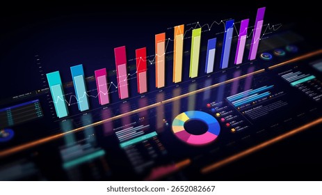 Dynamic data visuals for business info graphics, animated charts, and data-driven insights for a business meeting mock-up. Explore the world of trading, stock exchanges, and crypto