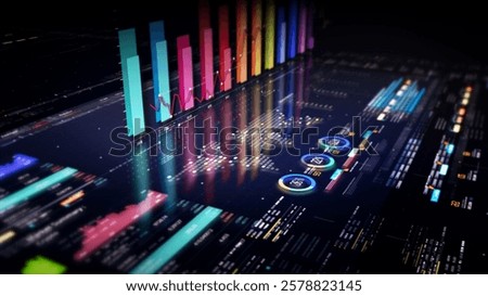Dynamic data visuals for business info graphics, animated charts, and data-driven insights for a business meeting mock-up. Explore the world of trading, stock exchanges, and crypto