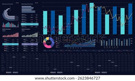 Dynamic data visuals for business info graphics, animated charts, and data-driven insights for a business meeting mock-up. Explore the world of trading, stock exchanges, and crypto