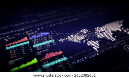 Dynamic data visuals for business info graphics, animated charts, and data-driven insights for a business meeting mock-up. Explore the world of trading, stock exchanges, and crypto