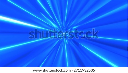 A dynamic display of vibrant blue rays emanating from a central point, creating an energetic and radiant burst that essence of motion and focus.