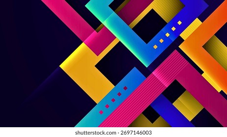 Dynamic geometric shapes in vibrant gradient colors create a modern, abstract background perfect for design projects