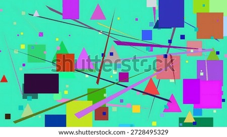 Dynamic Graphic Background With Neon Angular Shapes