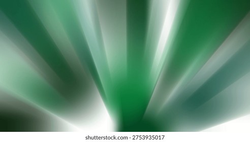 Dynamic green radial light rays background with motion blur zoom effect. Ideal for energetic concepts, light explosion themes, and high-impact graphic visual presentations