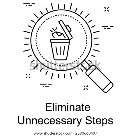 Dynamic icon representing the process of streamlining workflows by removing redundant and inefficient steps to enhance productivity and efficiency.