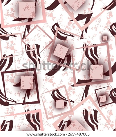 A dynamic and modern seamless background featuring abstract geometric shapes and subtle floral textures. Perfect for textiles, digital papers, branding, and contemporary designs.
