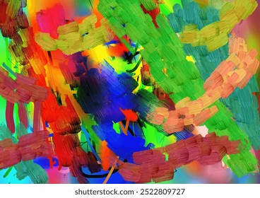 Dynamic Paint Strokes in Multicolor Abstract Art Design