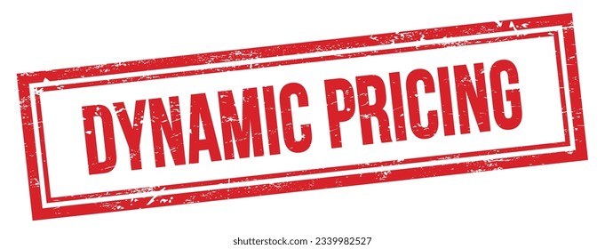DYNAMIC PRICING text on red grungy vintage rectangle stamp.
