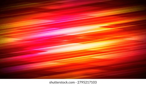 Dynamic red and orange background, glowing diagonal lines, geometric shapes, vibrant light, abstract art.